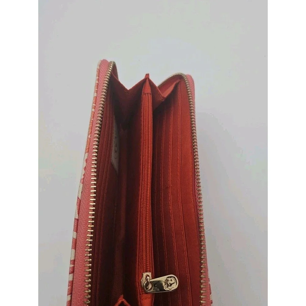 Spartina 449 Coral Wristlet Wallet Purse Clutch Zip Around